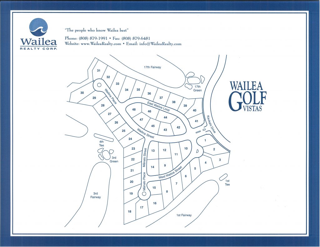 Wailea Golf Vista Map