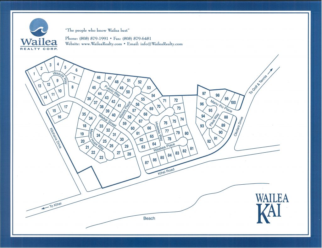Wailea Kai Plat map